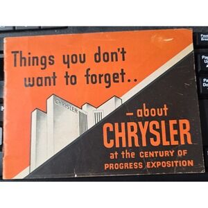 Rare Vintage 1933 Worlds Fair Chrysler Motors‎ Exposition Souvenir Booklet